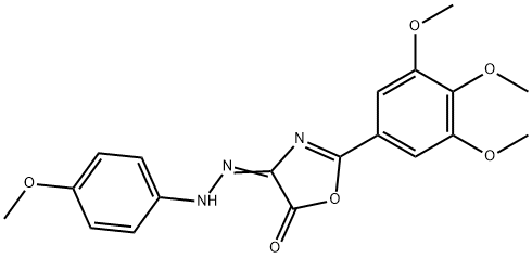 (4Z)-4-[(4-methoxyphenyl)hydrazinylidene]-2-(3,4,5-trimethoxyphenyl)-1,3-oxazol-5-one Struktur