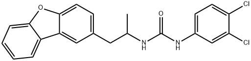 1-(1-dibenzofuran-2-ylpropan-2-yl)-3-(3,4-dichlorophenyl)urea Struktur