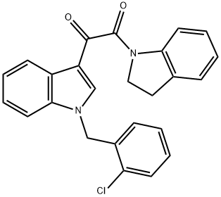 1-[1-[(2-chlorophenyl)methyl]indol-3-yl]-2-(2,3-dihydroindol-1-yl)ethane-1,2-dione Struktur