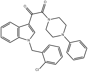 1-[1-[(2-chlorophenyl)methyl]indol-3-yl]-2-(4-phenylpiperazin-1-yl)ethane-1,2-dione Struktur