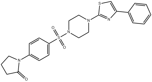 1-[4-[4-(4-phenyl-1,3-thiazol-2-yl)piperazin-1-yl]sulfonylphenyl]pyrrolidin-2-one Struktur