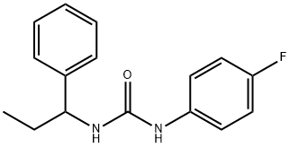 1-(4-fluorophenyl)-3-(1-phenylpropyl)urea Struktur