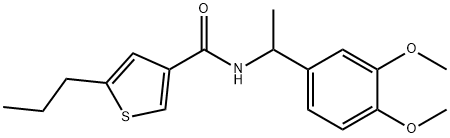 N-[1-(3,4-dimethoxyphenyl)ethyl]-5-propylthiophene-3-carboxamide Struktur