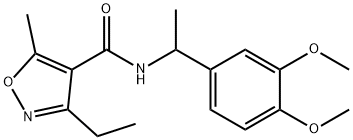 N-[1-(3,4-dimethoxyphenyl)ethyl]-3-ethyl-5-methyl-1,2-oxazole-4-carboxamide Struktur