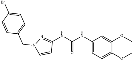 1-[1-[(4-bromophenyl)methyl]pyrazol-3-yl]-3-(3,4-dimethoxyphenyl)urea Struktur