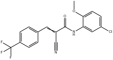 (E)-N-(5-chloro-2-methoxyphenyl)-2-cyano-3-[4-(trifluoromethyl)phenyl]prop-2-enamide Struktur