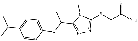 2-[[4-methyl-5-[1-(4-propan-2-ylphenoxy)ethyl]-1,2,4-triazol-3-yl]sulfanyl]acetamide Struktur