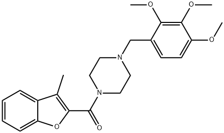 (3-methyl-1-benzofuran-2-yl)-[4-[(2,3,4-trimethoxyphenyl)methyl]piperazin-1-yl]methanone Struktur