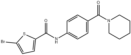 5-bromo-N-[4-(piperidine-1-carbonyl)phenyl]thiophene-2-carboxamide Struktur