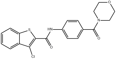 3-chloro-N-[4-(morpholine-4-carbonyl)phenyl]-1-benzothiophene-2-carboxamide Struktur