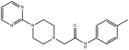 N-(4-methylphenyl)-2-(4-pyrimidin-2-ylpiperazin-1-yl)acetamide Struktur