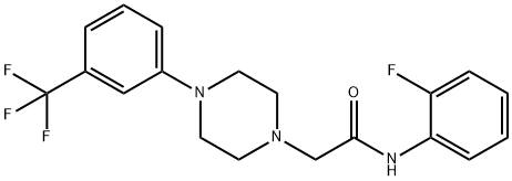 N-(2-fluorophenyl)-2-[4-[3-(trifluoromethyl)phenyl]piperazin-1-yl]acetamide Struktur