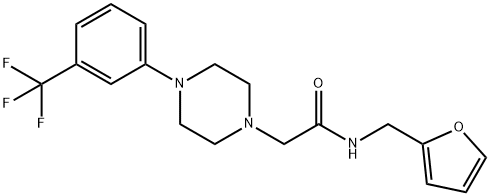 N-(furan-2-ylmethyl)-2-[4-[3-(trifluoromethyl)phenyl]piperazin-1-yl]acetamide Struktur