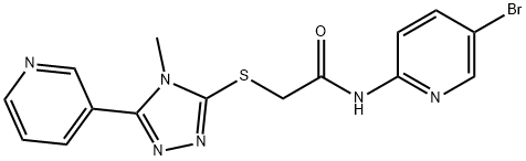 N-(5-bromopyridin-2-yl)-2-[(4-methyl-5-pyridin-3-yl-1,2,4-triazol-3-yl)sulfanyl]acetamide Struktur