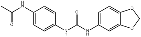 N-[4-(1,3-benzodioxol-5-ylcarbamoylamino)phenyl]acetamide Struktur