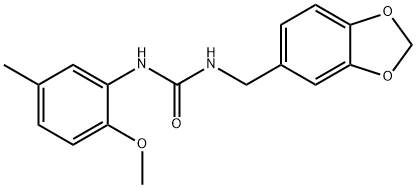 1-(1,3-benzodioxol-5-ylmethyl)-3-(2-methoxy-5-methylphenyl)urea Struktur