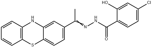 4-chloro-2-hydroxy-N-[(E)-1-(10H-phenothiazin-2-yl)ethylideneamino]benzamide Struktur