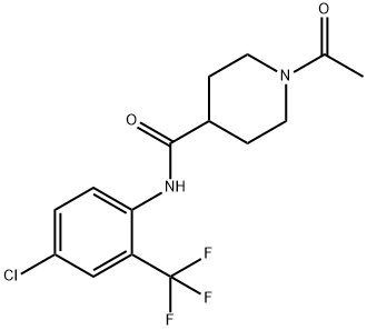 1-acetyl-N-[4-chloro-2-(trifluoromethyl)phenyl]piperidine-4-carboxamide Struktur