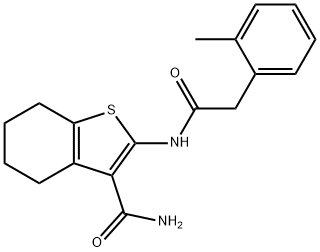 2-[[2-(2-methylphenyl)acetyl]amino]-4,5,6,7-tetrahydro-1-benzothiophene-3-carboxamide Struktur