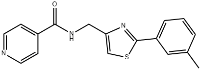 N-[[2-(3-methylphenyl)-1,3-thiazol-4-yl]methyl]pyridine-4-carboxamide Struktur