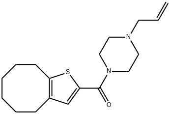 4,5,6,7,8,9-hexahydrocycloocta[b]thiophen-2-yl-(4-prop-2-enylpiperazin-1-yl)methanone Struktur