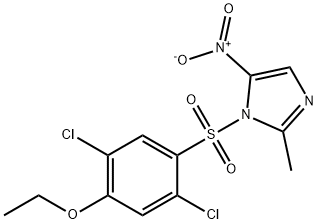 1-(2,5-dichloro-4-ethoxyphenyl)sulfonyl-2-methyl-5-nitroimidazole Struktur