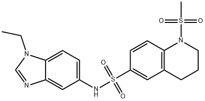 N-(1-ethylbenzimidazol-5-yl)-1-methylsulfonyl-3,4-dihydro-2H-quinoline-6-sulfonamide Struktur