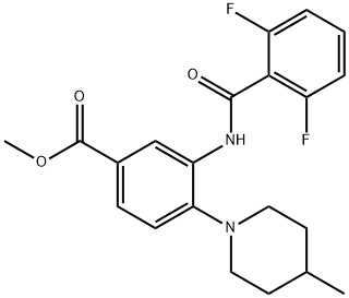 methyl 3-[(2,6-difluorobenzoyl)amino]-4-(4-methylpiperidin-1-yl)benzoate Struktur