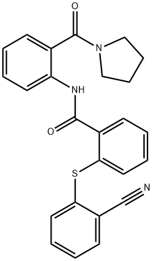 2-(2-cyanophenyl)sulfanyl-N-[2-(pyrrolidine-1-carbonyl)phenyl]benzamide Struktur