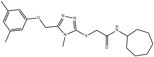 N-cycloheptyl-2-[[5-[(3,5-dimethylphenoxy)methyl]-4-methyl-1,2,4-triazol-3-yl]sulfanyl]acetamide Struktur