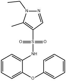 1-ethyl-5-methyl-N-(2-phenoxyphenyl)pyrazole-4-sulfonamide Struktur