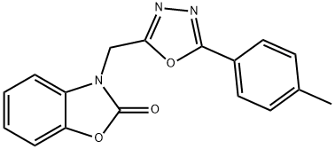 3-[[5-(4-methylphenyl)-1,3,4-oxadiazol-2-yl]methyl]-1,3-benzoxazol-2-one Struktur