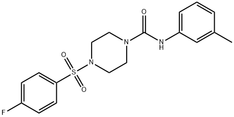 4-(4-fluorophenyl)sulfonyl-N-(3-methylphenyl)piperazine-1-carboxamide Struktur