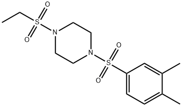 1-(3,4-dimethylphenyl)sulfonyl-4-ethylsulfonylpiperazine Struktur