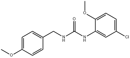 1-(5-chloro-2-methoxyphenyl)-3-[(4-methoxyphenyl)methyl]urea Struktur