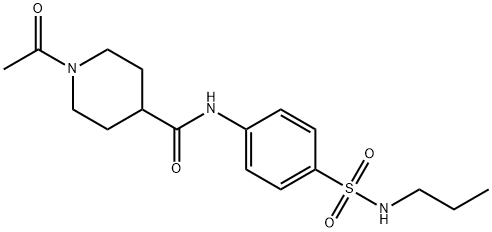 1-acetyl-N-[4-(propylsulfamoyl)phenyl]piperidine-4-carboxamide Struktur