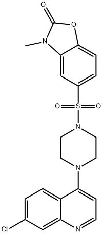 5-[4-(7-chloroquinolin-4-yl)piperazin-1-yl]sulfonyl-3-methyl-1,3-benzoxazol-2-one Struktur