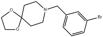 8-[(3-bromophenyl)methyl]-1,4-dioxa-8-azaspiro[4.5]decane Struktur