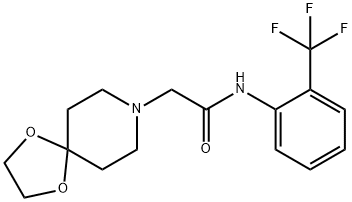 2-(1,4-dioxa-8-azaspiro[4.5]decan-8-yl)-N-[2-(trifluoromethyl)phenyl]acetamide Struktur