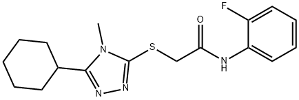 2-[(5-cyclohexyl-4-methyl-1,2,4-triazol-3-yl)sulfanyl]-N-(2-fluorophenyl)acetamide Struktur