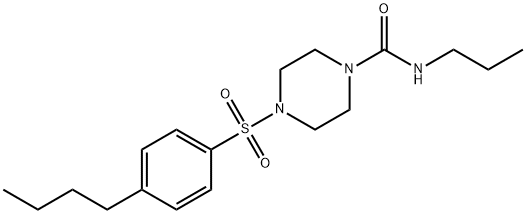 4-(4-butylphenyl)sulfonyl-N-propylpiperazine-1-carboxamide Struktur