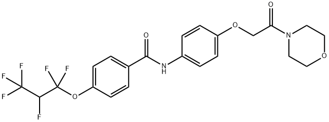 4-(1,1,2,3,3,3-hexafluoropropoxy)-N-[4-(2-morpholin-4-yl-2-oxoethoxy)phenyl]benzamide Struktur