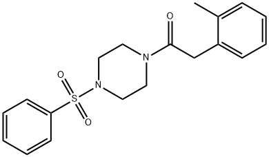 1-[4-(benzenesulfonyl)piperazin-1-yl]-2-(2-methylphenyl)ethanone Struktur