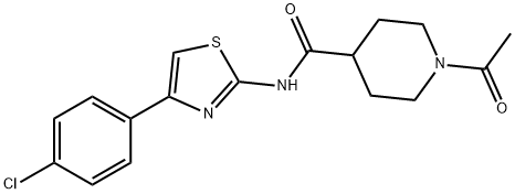 1-acetyl-N-[4-(4-chlorophenyl)-1,3-thiazol-2-yl]piperidine-4-carboxamide Struktur