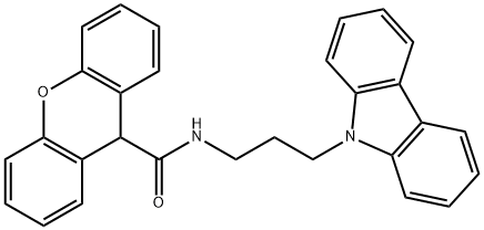 N-(3-carbazol-9-ylpropyl)-9H-xanthene-9-carboxamide Struktur