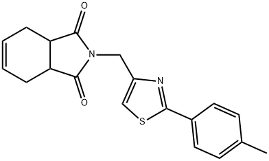 2-[[2-(4-methylphenyl)-1,3-thiazol-4-yl]methyl]-3a,4,7,7a-tetrahydroisoindole-1,3-dione Struktur