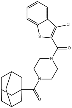 [4-(adamantane-1-carbonyl)piperazin-1-yl]-(3-chloro-1-benzothiophen-2-yl)methanone Struktur