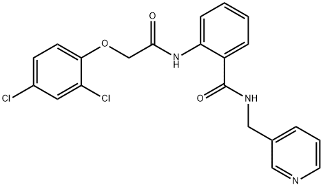 2-[[2-(2,4-dichlorophenoxy)acetyl]amino]-N-(pyridin-3-ylmethyl)benzamide Struktur