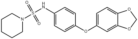 N-[4-(1,3-benzodioxol-5-yloxy)phenyl]piperidine-1-sulfonamide Struktur