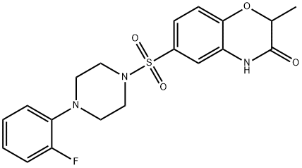 6-[4-(2-fluorophenyl)piperazin-1-yl]sulfonyl-2-methyl-4H-1,4-benzoxazin-3-one Struktur